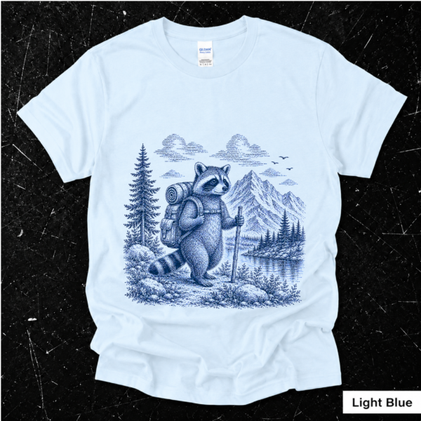 Artboard 33 Raccoon Hiking Shirt | Cute Outdoor Adventure Gift