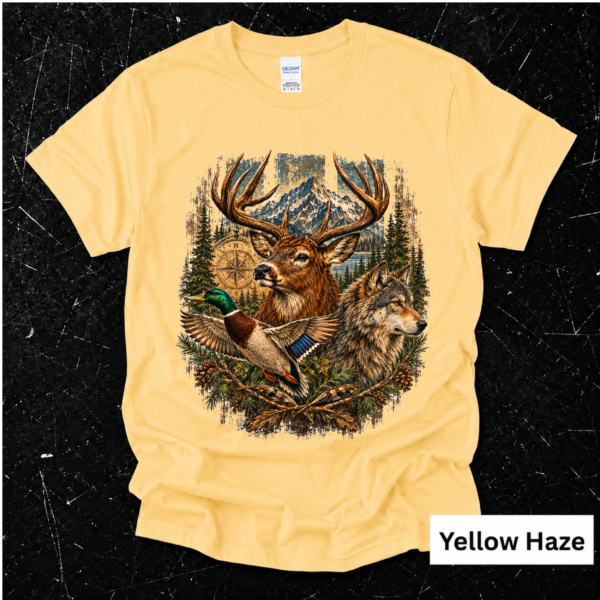 Artboard 30 Wildlife Adventure T-Shirt – Deer, Wolf & Duck Vintage Outdoor Graphic Tee