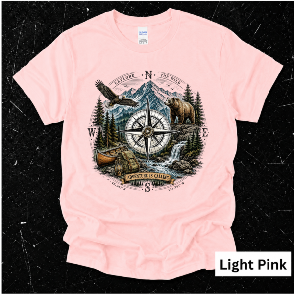 Adventure Is Calling T-Shirt – Mountain Compass Bear & Eagle Outdoor Tee