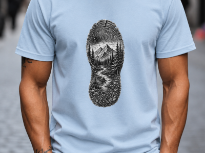 Outdoor Hiking Path Graphic T-Shirt